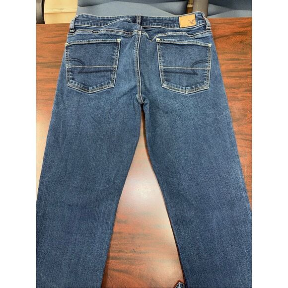 American Eagle Dark Wash Straight Leg Jeans Size 8 X-Long - Picture 4 of 8
